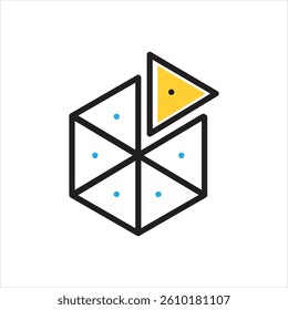 Vector multi color icon for piece