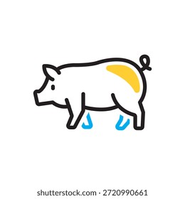 Vektor mehrfarbiges Symbol für Schwein