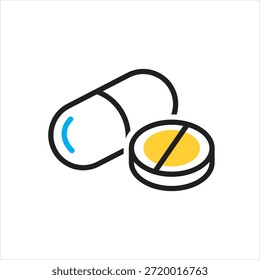 Vector icono multicolor para las píldoras