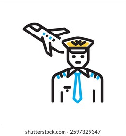 Vector multi color icon for  pilot