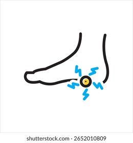 Vector multi color icon for plantar fasciitis