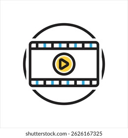 Vector multi color icon for play