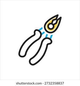 Vector multi color icon for pliers