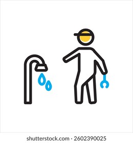 Vector multi color icon for plumbing