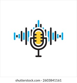 Vector multi color icon for podcast
