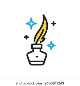 Vector multi color icon for poet