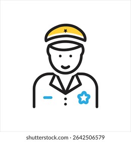Vector multi color icon for police