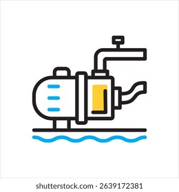 Vector multi color icon for pool pump