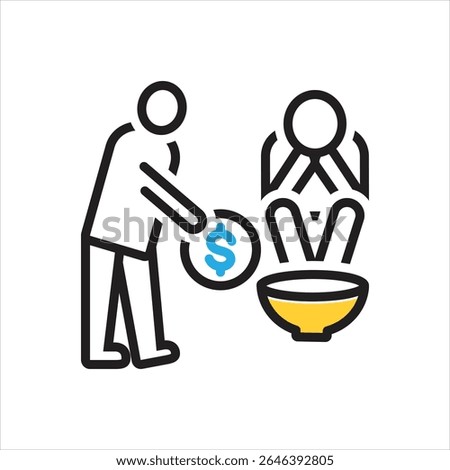 Vector multi color icon for poor