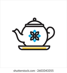 Vector multi color icon for porcelain