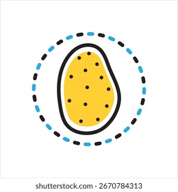 Ícone de vetor de várias cores para batata