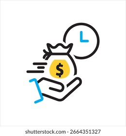 Vector multi color icon for prepay