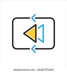 Vector multi color icon for previous