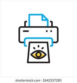 Vector multi color icon for print preview