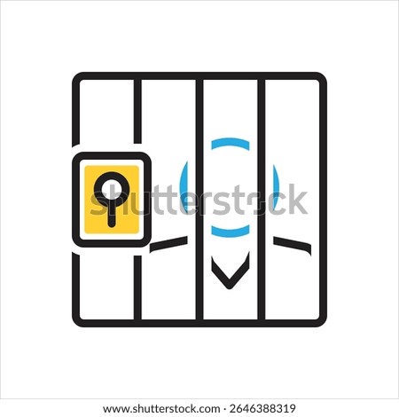 Vector multi color icon for prison