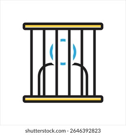 Vector multi color icon for prisoner