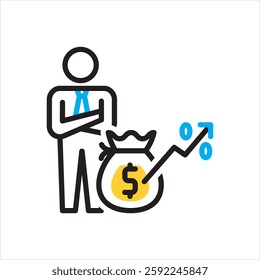 Vector multi color icon for private investor