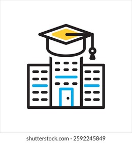 Vector multi color icon for private institution