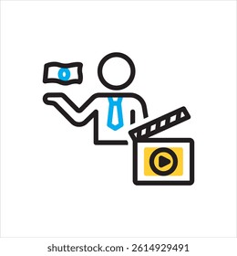 Vector multi color icon for producer