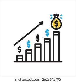 Vector icono multicolor para obtener beneficios