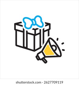 Icono multicolor del Vector para los regalos promocionales