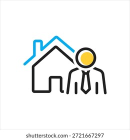 Vector icono multicolor para agente de propiedades