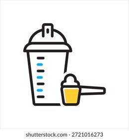 Vector multi color icon for protein shake
