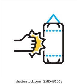Vector multi color icon for punching bag