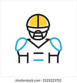 Vector multi color icon for quarterback