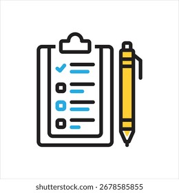 Vector multi color icon for questionnaire