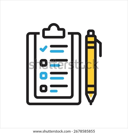 Vector multi color icon for questionnaire