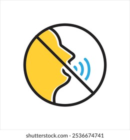 Ícone de vetor de várias cores para silenciar