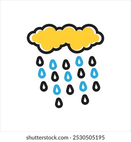 Vector icono multicolor para la lluvia
