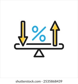Vector multi color icon for rate