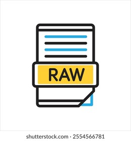 Vector multi color icon for raw