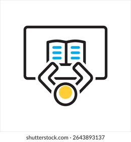 Vector multi color icon for read