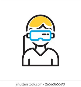 Ícone de vetor de várias cores para realidade