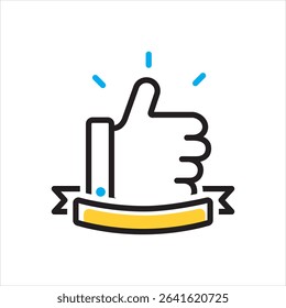 Vector multi color icon for recommendation