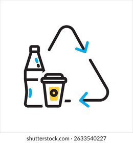 Vektor mehrfarbiges Symbol für Recycling