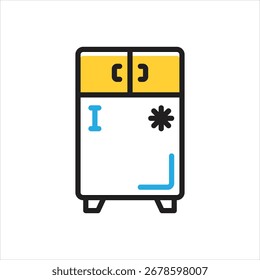 Vector multi color icon for refrigerator