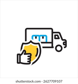 Vector multi color icon for reliable delivery