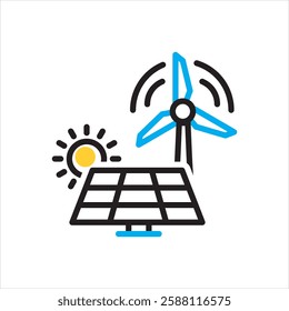 Vector multi color icon for Renewable energy
