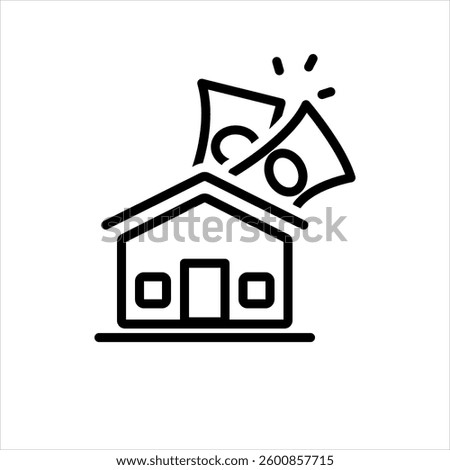 Vector multi color icon for rent payment