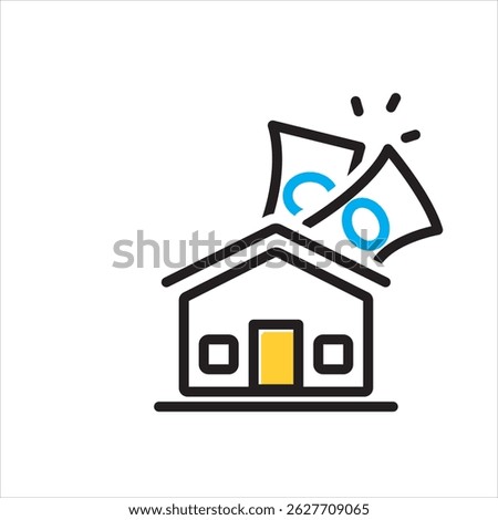 Vector multi color icon for rent payment