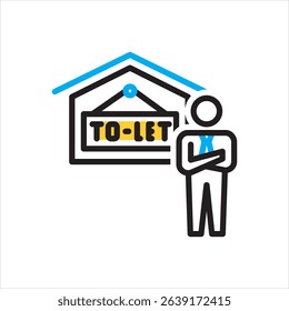 Vector multi color icon for rental owner