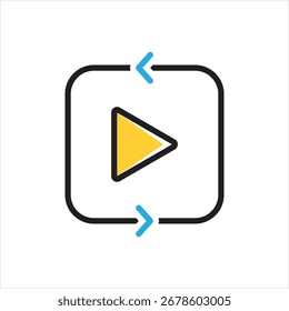 Vector multi color icon for repeat