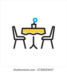 Icono multicolor del Vector para la tabla del restaurante