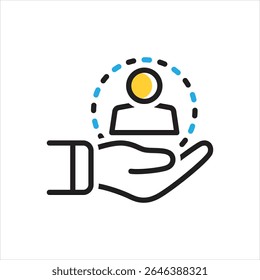 Vector multi color icon for retain
