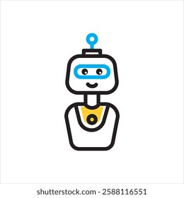 Vector multi color icon for robot