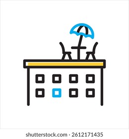 Vector multi color icon for rooftop
